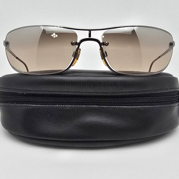Giorgio Armani 1531 1144/54 Silver Frame Top Gradient Silver Lens Sunglasses - Picture 1 of 16